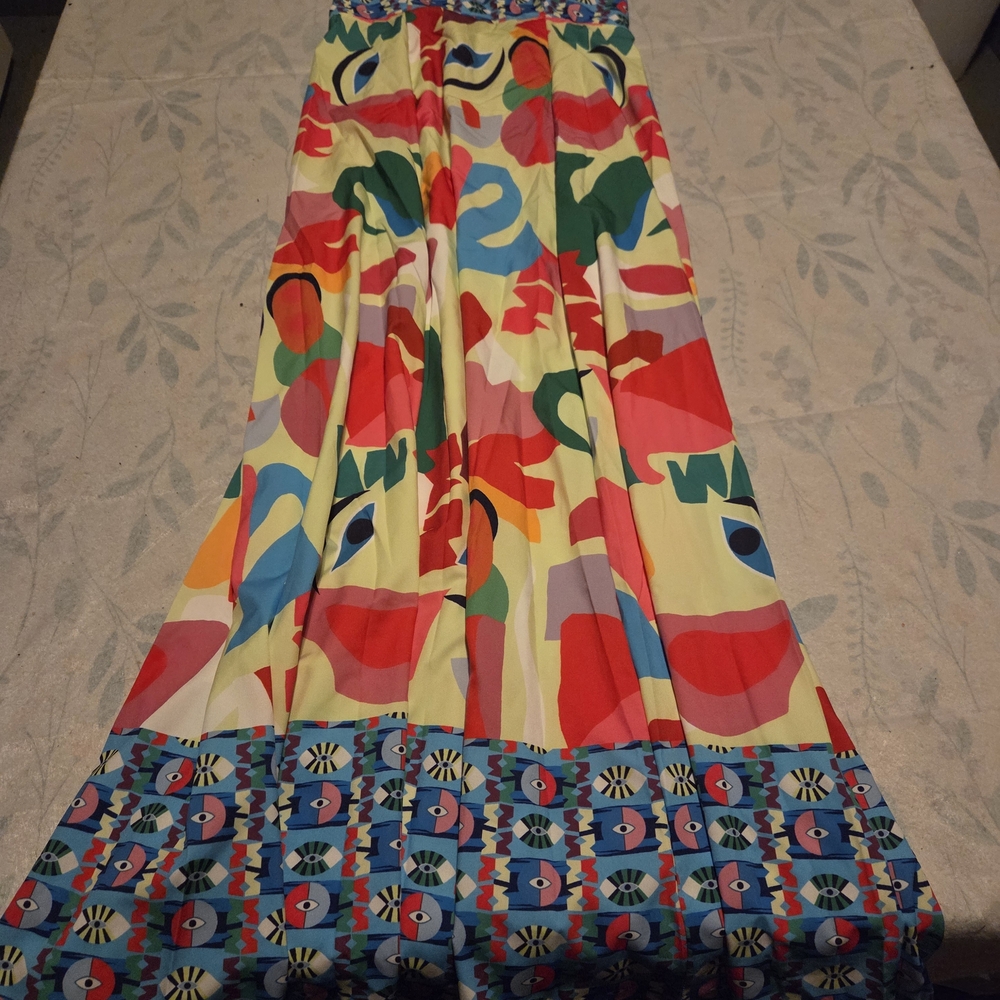 Colorful Abstract Print Women's Dress